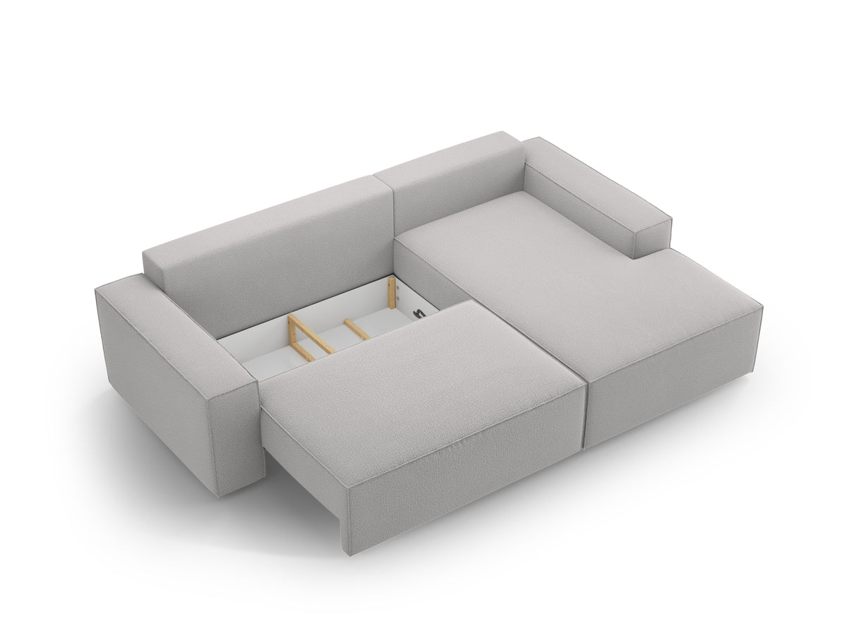Jodie Ecksofa rechts mit Schlaffunktion und Stauraumbox 3 Sitzer in Light Grey-Megan präsentiert im Onlineshop von KAQTU Design AG. Bettsofa rechts ist von Micadoni