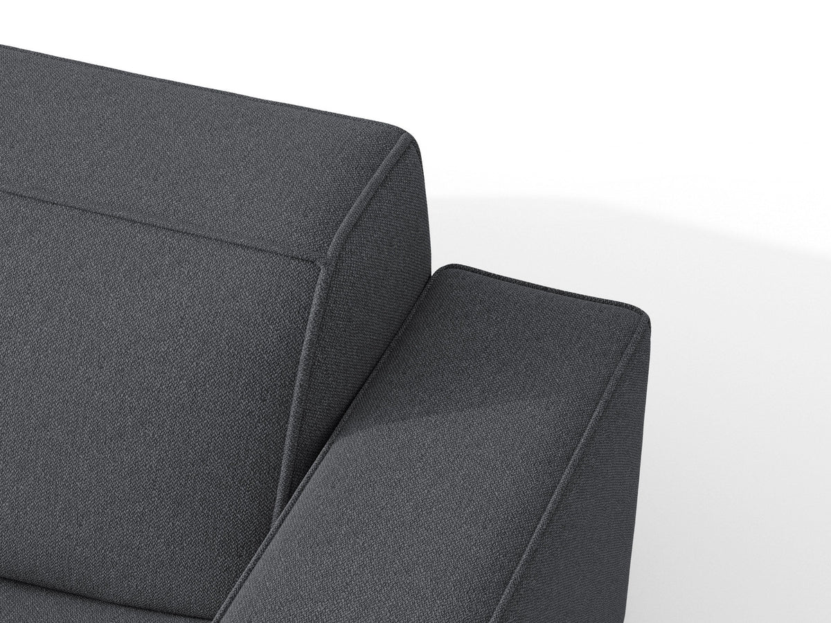 Jodie Ecksofa rechts mit Schlaffunktion und Stauraumbox 3 Sitzer in Dark Grey-Megan präsentiert im Onlineshop von KAQTU Design AG. Bettsofa rechts ist von Micadoni