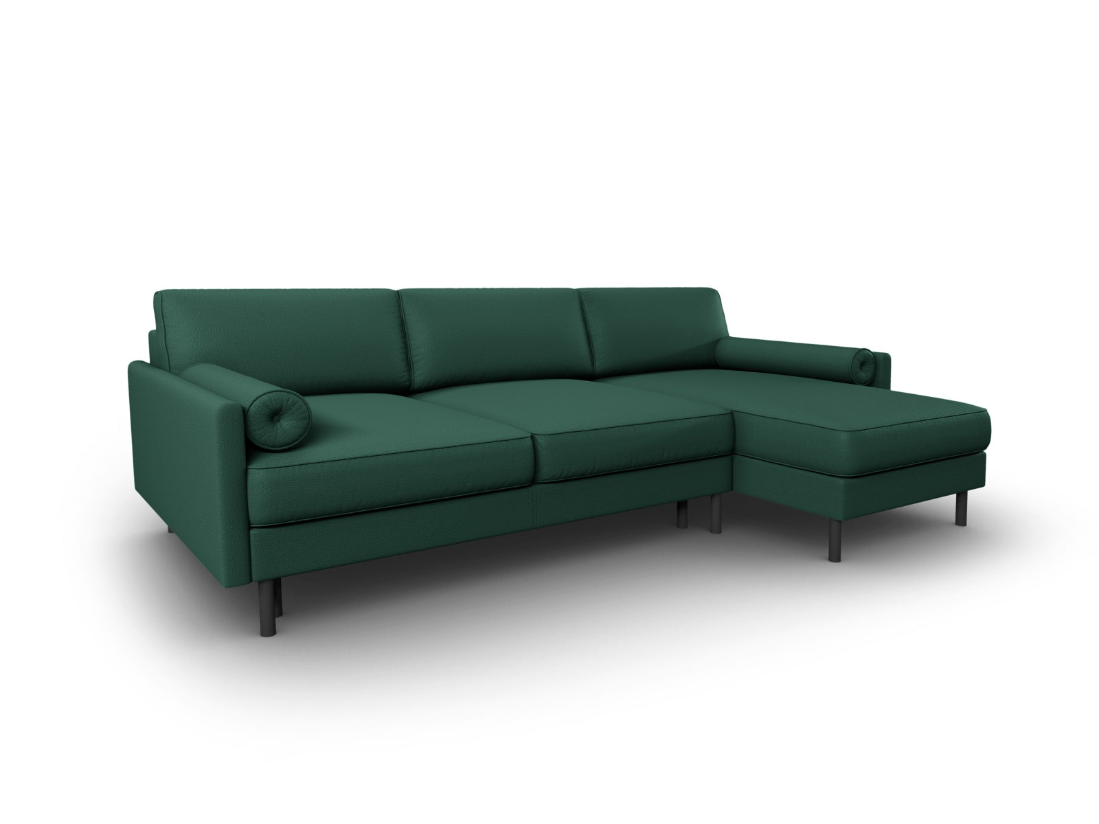 Elegantes Scott Ecksofa in trendigem Grün, bietet Schlafgelegenheit und praktischen Stauraum, perfekt für stilvolle Wohnzimmer.