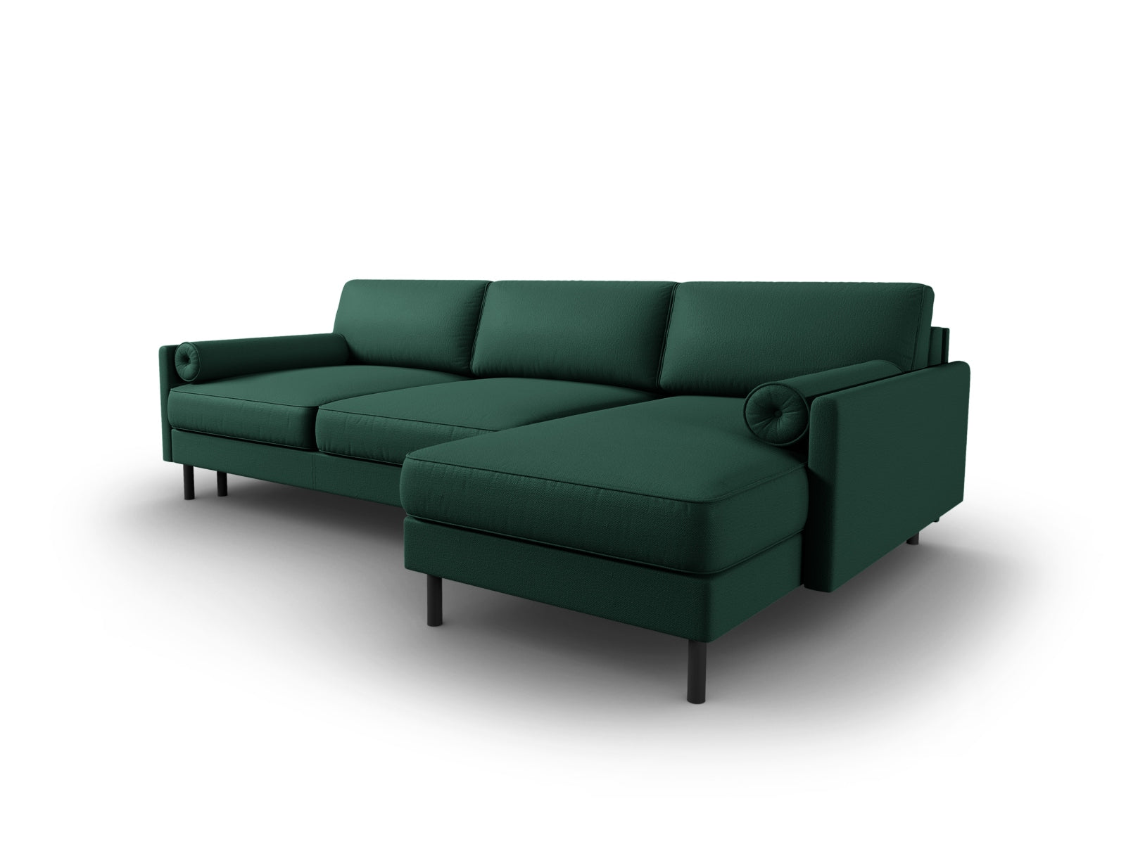 Modernes Scott Ecksofa in ansprechendem Grün, ideal für entspannte Abende und Übernachtungsgäste, mit cleverem Stauraum.