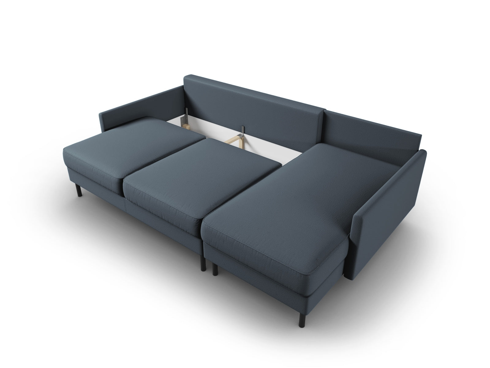 Stylisches Scott Ecksofa in modernem Blau, 5-Sitzer mit cleverer Schlaffunktion und integriertem Stauraum für vielseitige Nutzung.