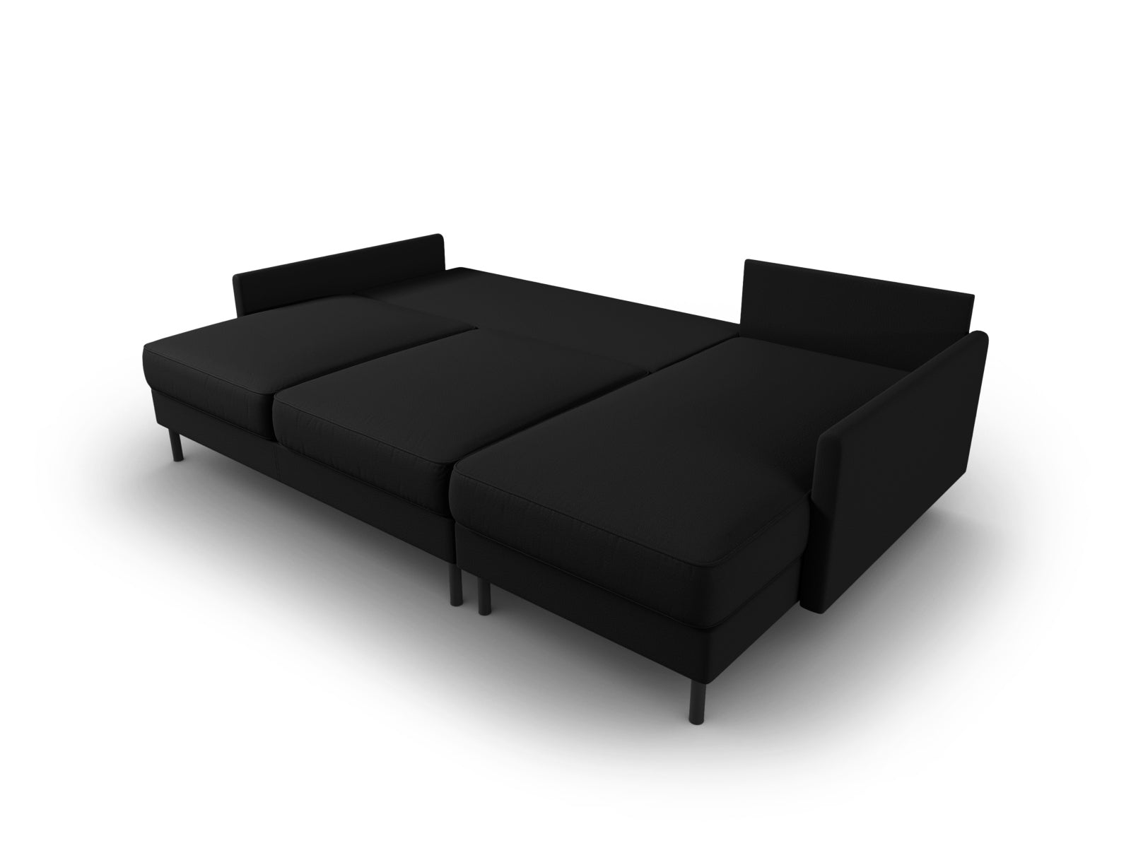 Stylisches Scott Ecksofa in elegantem Schwarz, 5-Sitzer mit cleverer Schlaffunktion und praktischem Stauraum für zusätzlichen Komfort.