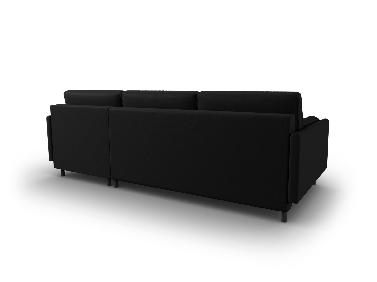 Stylisches Scott Ecksofa in elegantem Schwarz, 5-Sitzer mit praktischer Schlaffunktion und cleverem Stauraum für vielseitige Wohnlösungen.