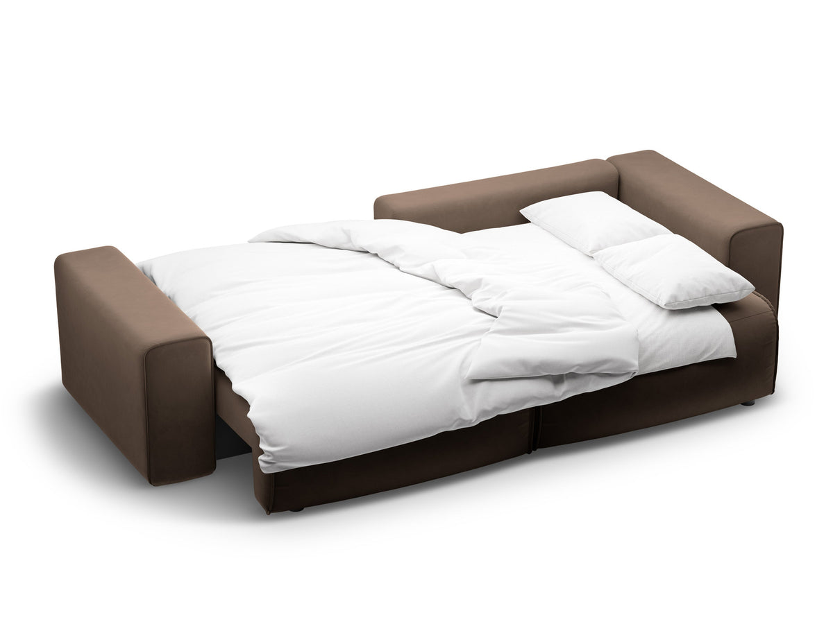 3-Sitzer Ecksofa Victor rechts mit Schlaffunktion und Stauraum in Chocolate-Paris präsentiert im Onlineshop von KAQTU Design AG. Bettsofa rechts ist von Micadoni