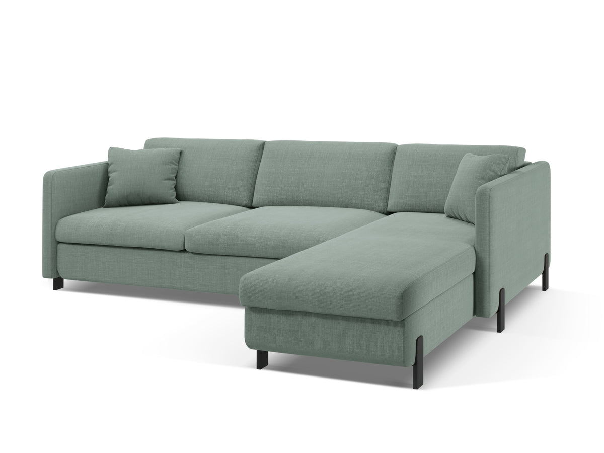 Gloria Ecksofa rechts mit Schlaffunktion und Stauraum 4 Sitzer in Mint-Bjorn präsentiert im Onlineshop von KAQTU Design AG. Bettsofa rechts ist von Micadoni