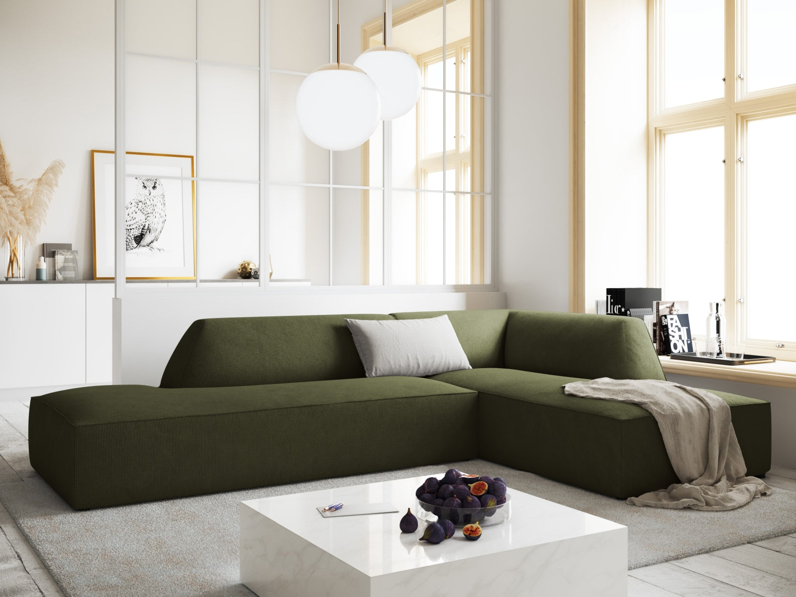 Entdecken Sie das Ruby Ecksofa rechts 4 Sitzer von Micadoni – stilvolles Design, modular anpassbar und perfekt für Ihr modernes Wohnzimmer.