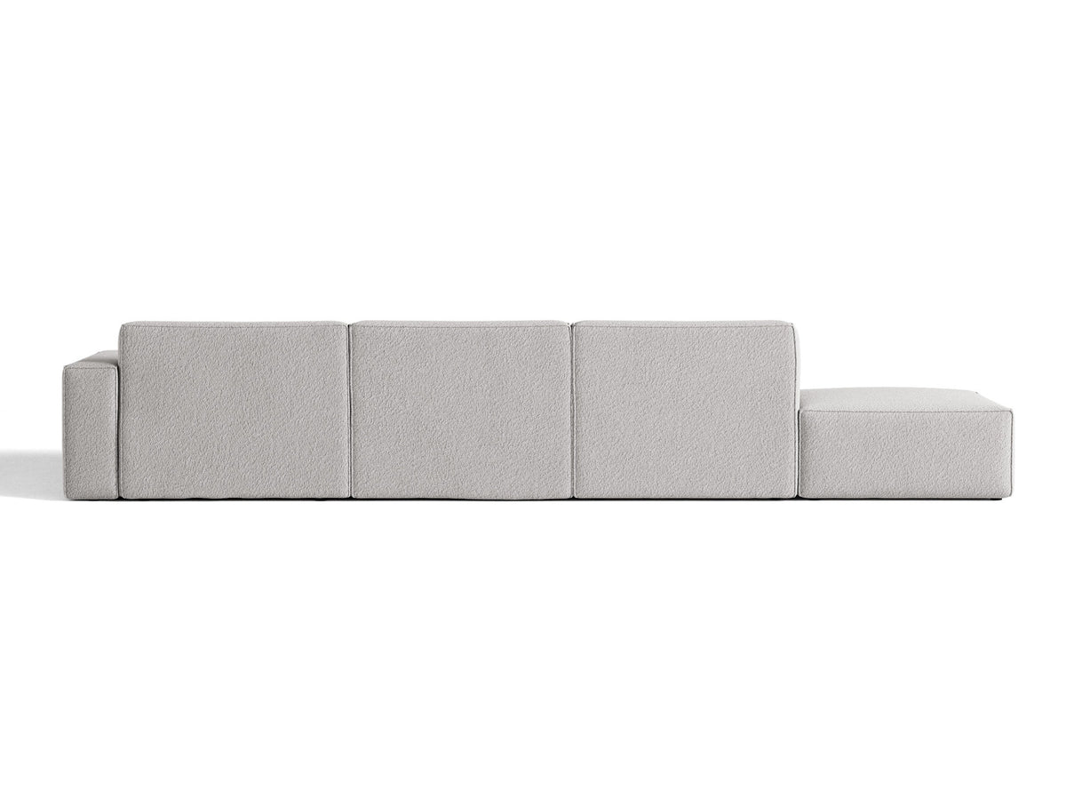 Modulares Ecksofa Jodie von Micadoni mit Stoffbezug, Holzrahmen und niedrigen schwarzen Beinen