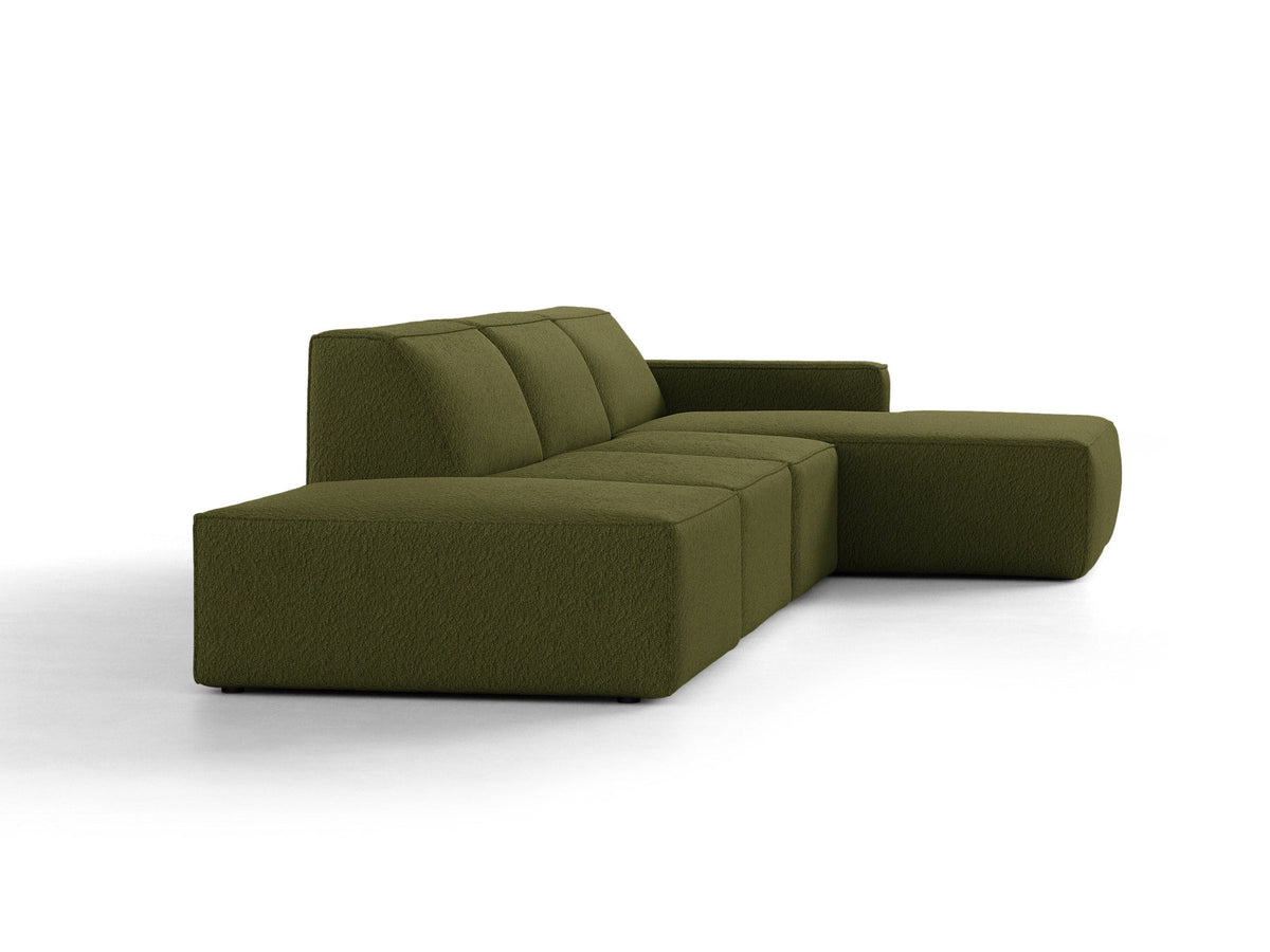 Modulares Ecksofa Jodie von Micadoni mit Stoffbezug, Holzrahmen und niedrigen schwarzen Beinen