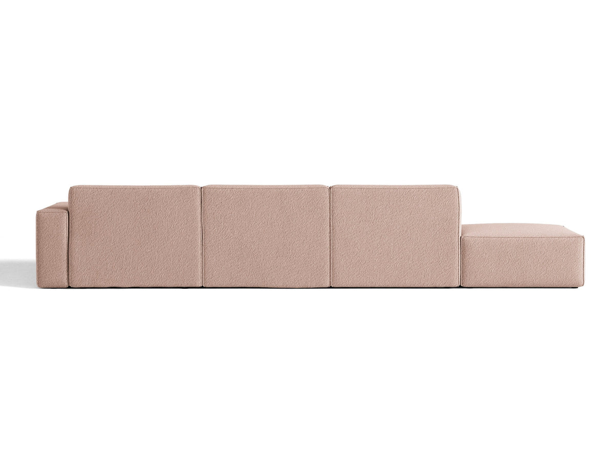 Modulares Ecksofa Jodie von Micadoni mit Stoffbezug, Holzrahmen und niedrigen schwarzen Beinen