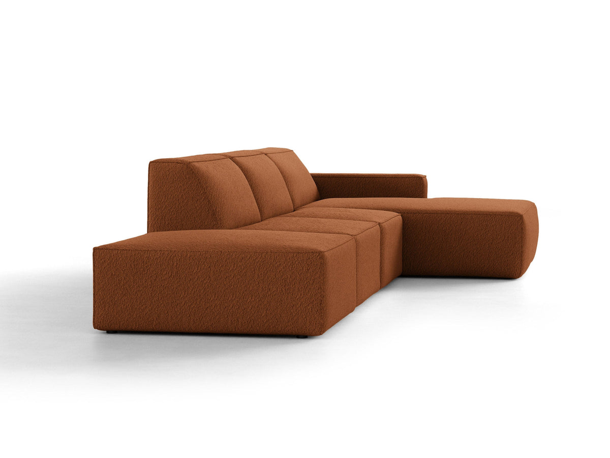 Modulares Ecksofa Jodie von Micadoni mit Stoffbezug, Holzrahmen und niedrigen schwarzen Beinen