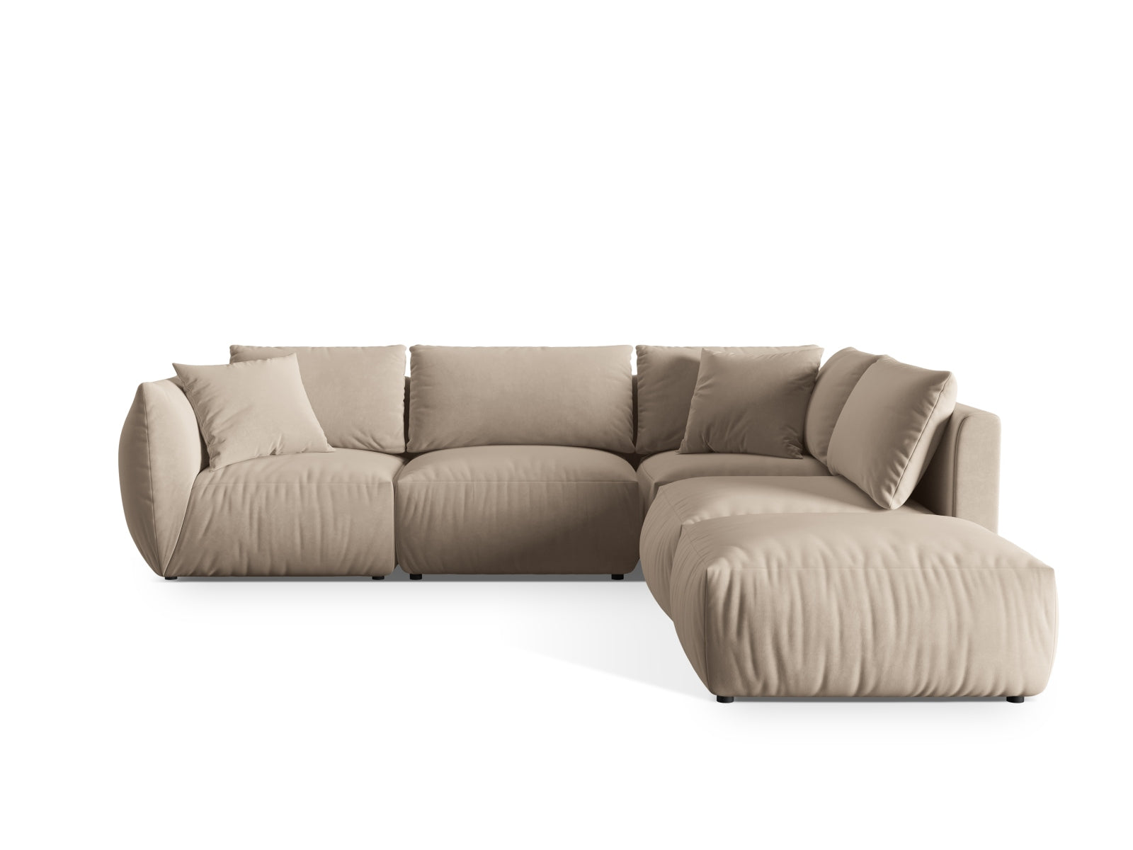 Chris Velour Modular Ecksofa rechts 4 Sitzer in Ecru präsentiert im Onlineshop von KAQTU Design AG. Ecksofa rechts ist von Micadoni