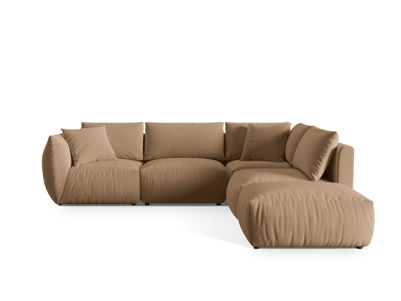 Chris Velour Modular Ecksofa rechts 4 Sitzer in Sand präsentiert im Onlineshop von KAQTU Design AG. Ecksofa rechts ist von Micadoni