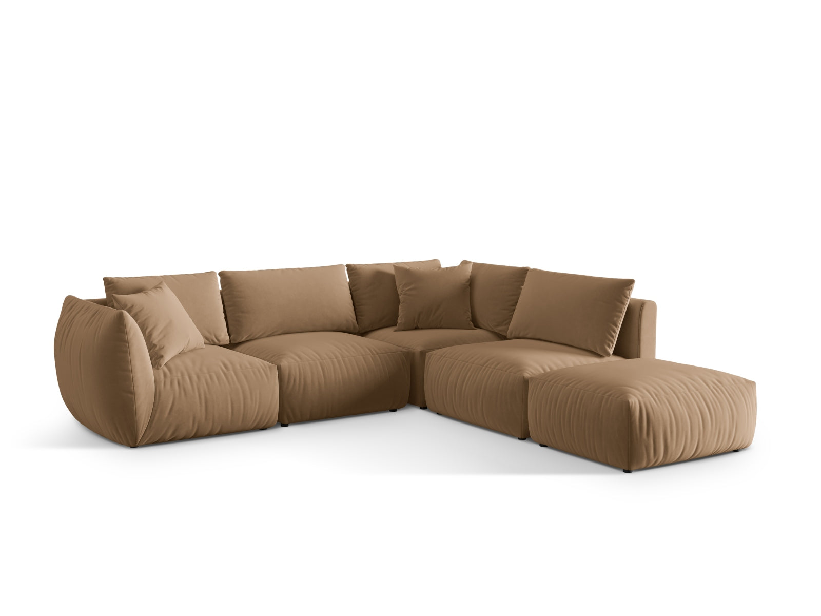 Chris Velour Modular Ecksofa rechts 4 Sitzer in Sand-Casino präsentiert im Onlineshop von KAQTU Design AG. Ecksofa rechts ist von Micadoni