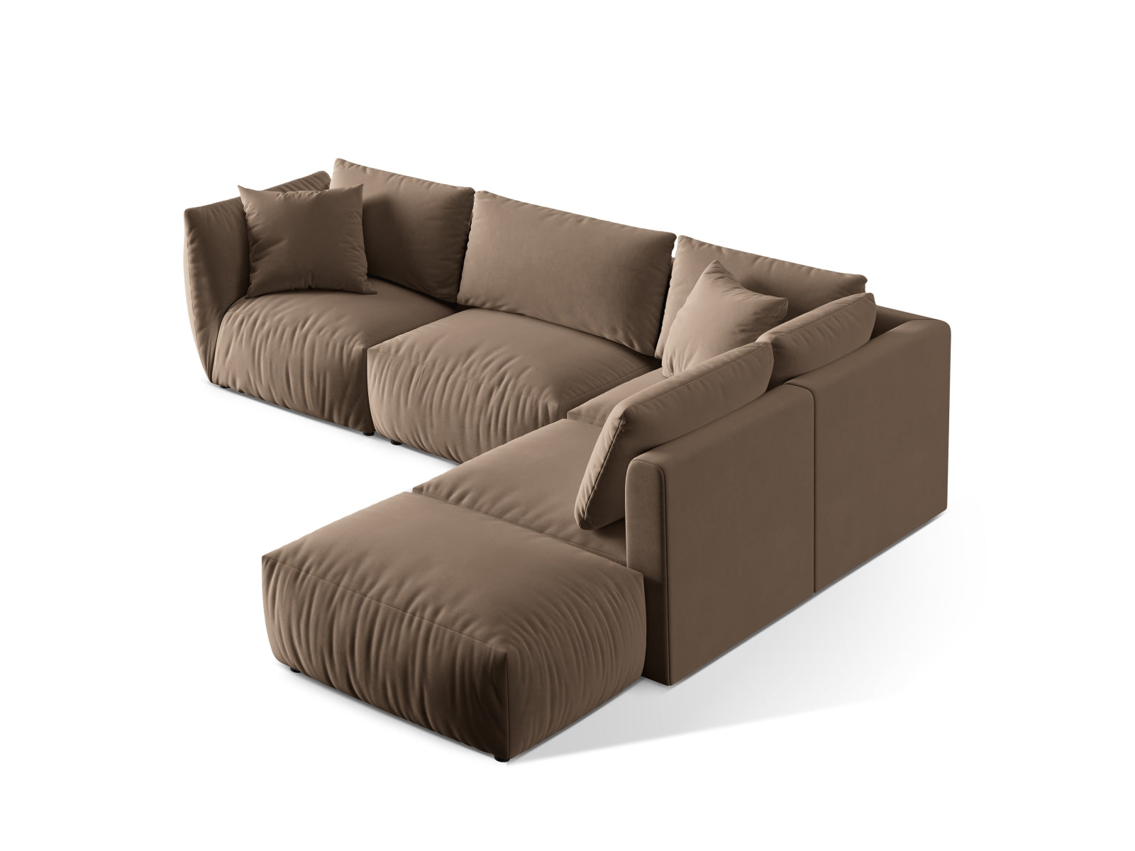 Erleben Sie das Chris Velour Modular Ecksofa rechts von Micadoni – ein stilvolles 4-Sitzer Sofa, das Komfort und modernes Design perfekt kombiniert!