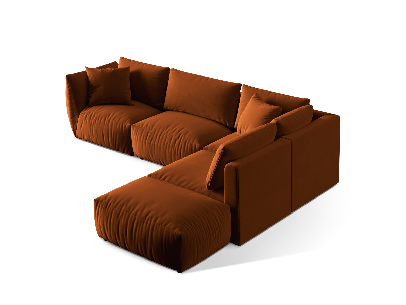 Chris Velour Modular Ecksofa rechts 4 Sitzer in Terracotta-Casino präsentiert im Onlineshop von KAQTU Design AG. Ecksofa rechts ist von Micadoni