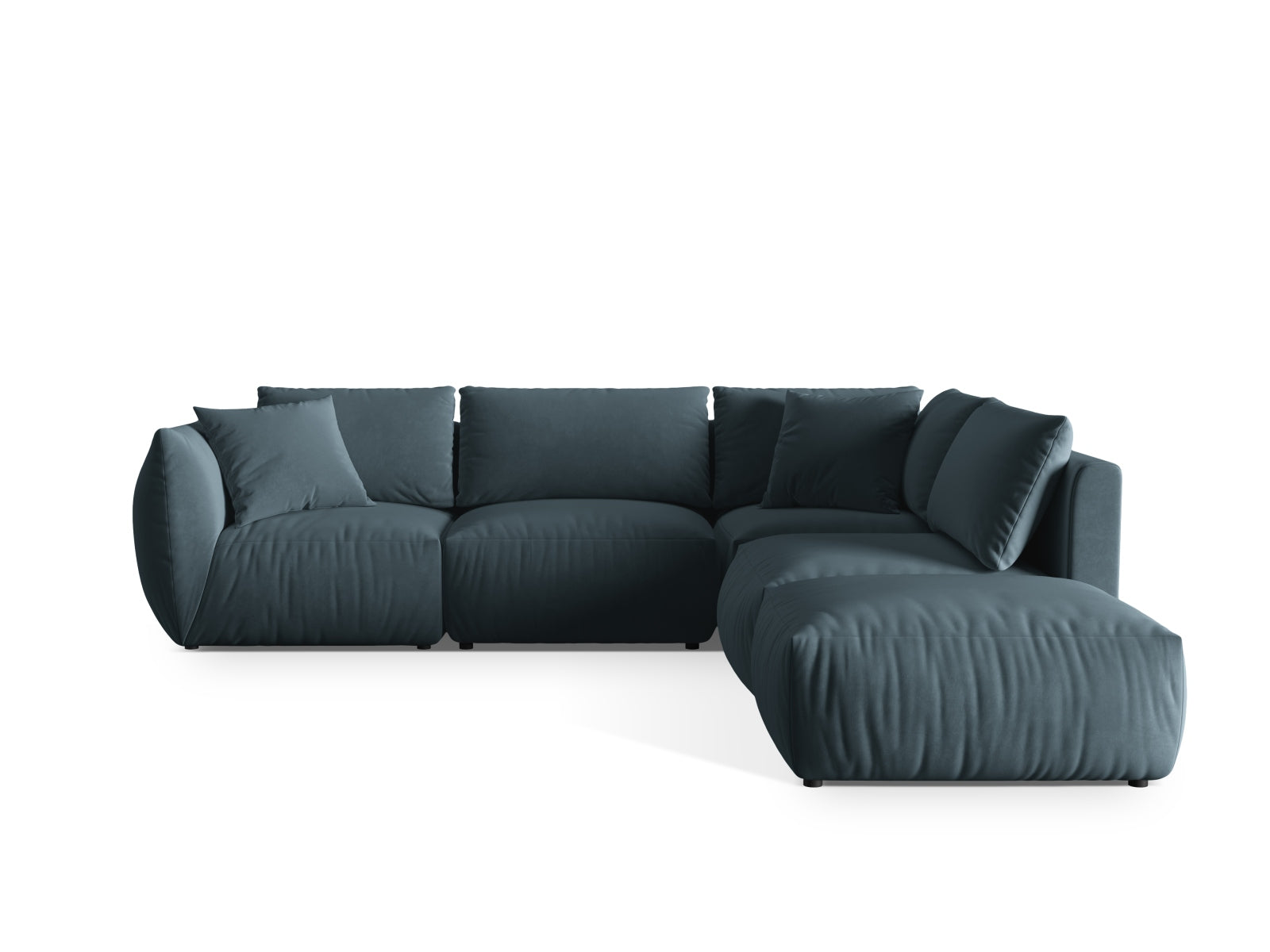 Chris Velour Modular Ecksofa rechts 4 Sitzer in Pastel Blue-Casino präsentiert im Onlineshop von KAQTU Design AG. Ecksofa rechts ist von Micadoni
