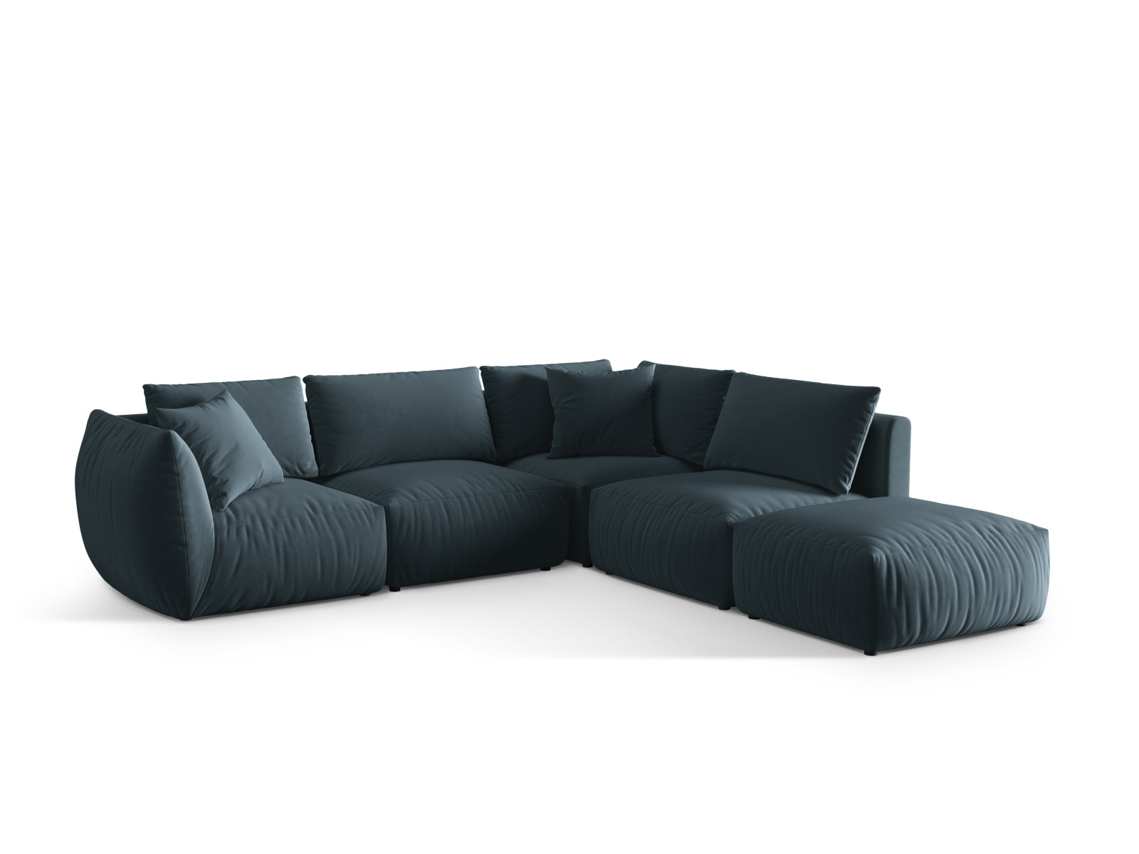 Erleben Sie das Chris Velour Modular Ecksofa rechts von Micadoni – ein stilvolles 4-Sitzer Sofa, das Komfort und modernes Design perfekt kombiniert!