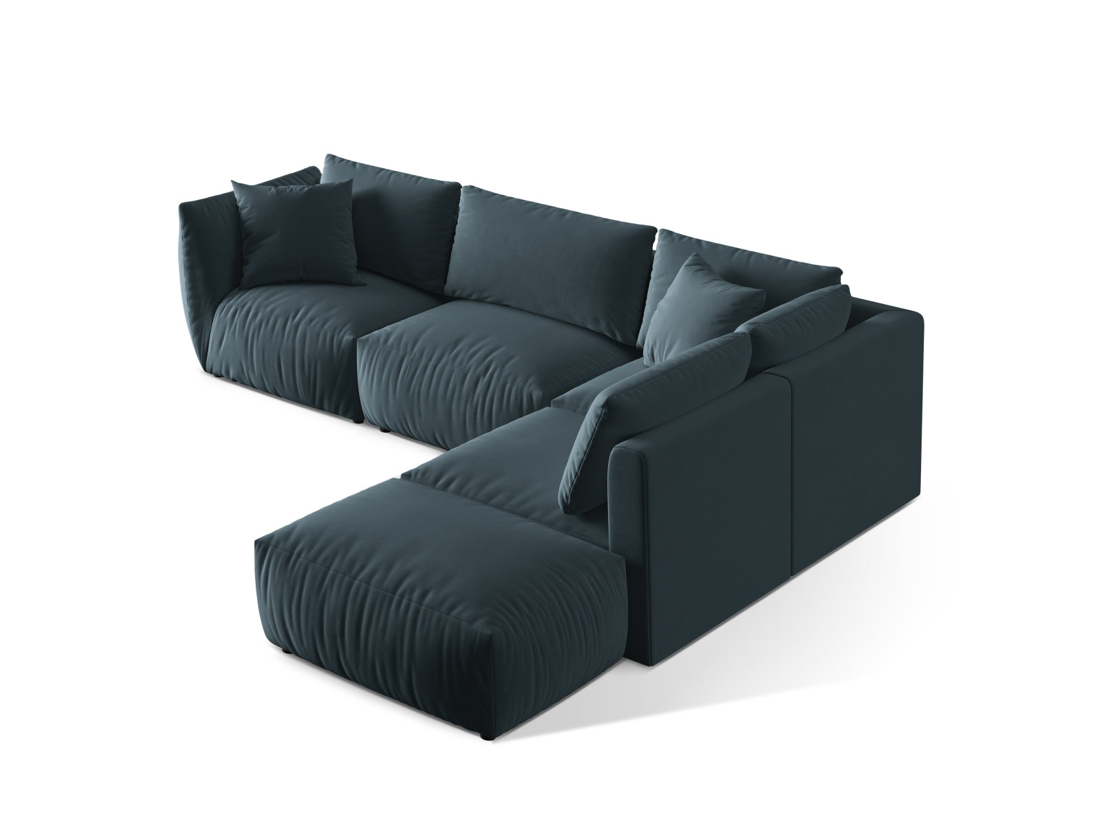Chris Velour Modular Ecksofa rechts 4 Sitzer in Pastel Blue-Casino präsentiert im Onlineshop von KAQTU Design AG. Ecksofa rechts ist von Micadoni