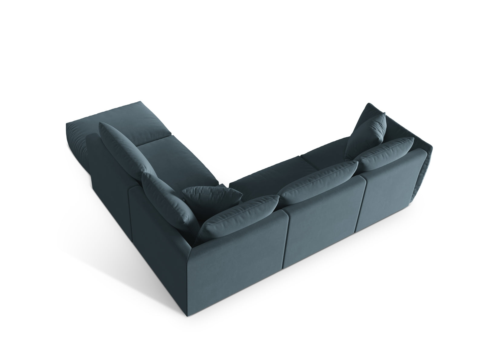 Chris Velour Modular Ecksofa rechts 4 Sitzer in Pastel Blue-Casino präsentiert im Onlineshop von KAQTU Design AG. Ecksofa rechts ist von Micadoni