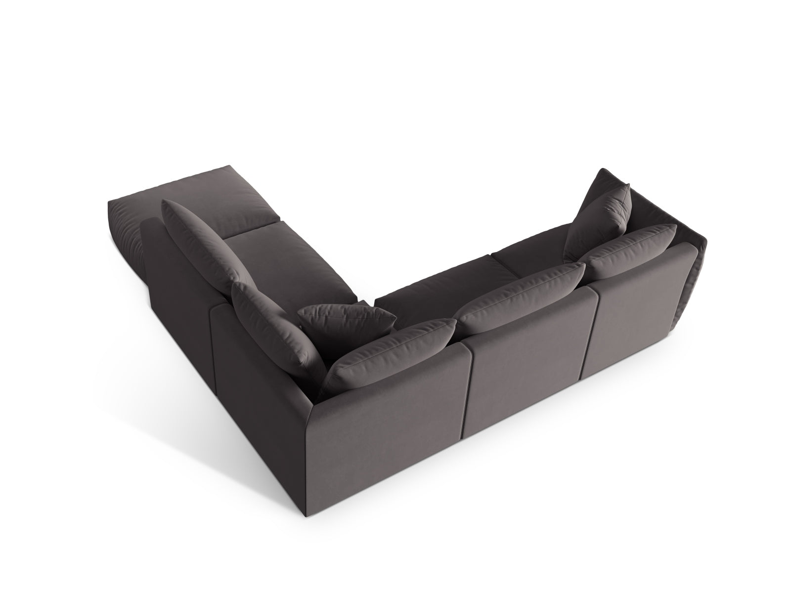 Chris Velour Modular Ecksofa rechts 4 Sitzer in Dark Grey-Casino präsentiert im Onlineshop von KAQTU Design AG. Ecksofa rechts ist von Micadoni