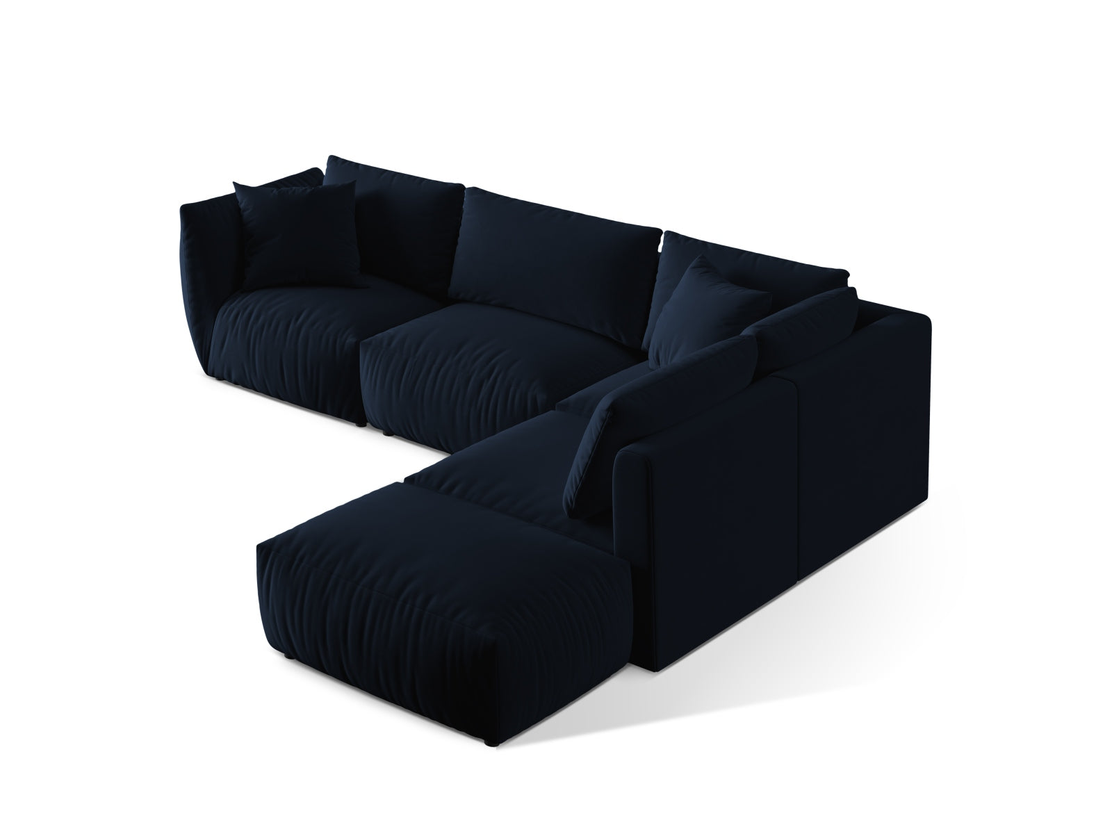 Erleben Sie das Chris Velour Modular Ecksofa rechts von Micadoni – ein stilvolles 4-Sitzer Sofa, das Komfort und modernes Design perfekt kombiniert!