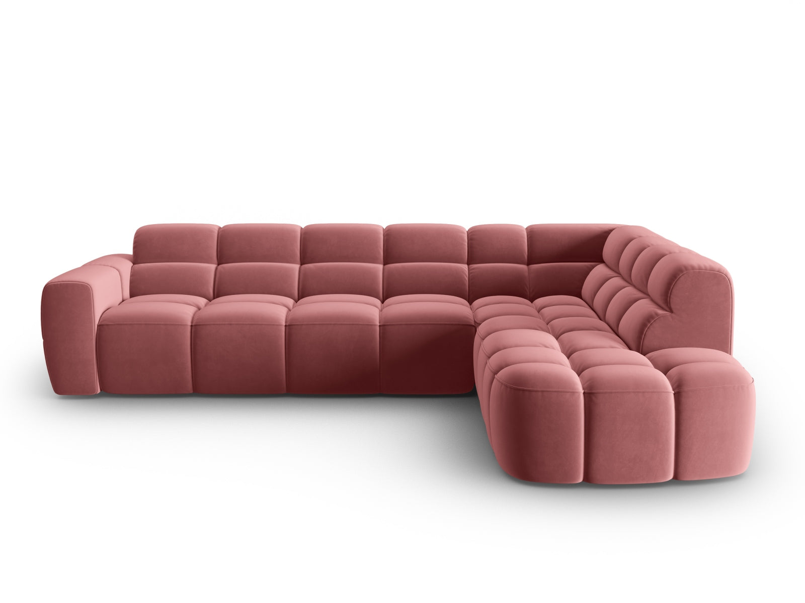 Lisa Velour Ecksofa rechts 5 Sitzer in Flamingo präsentiert im Onlineshop von KAQTU Design AG. Ecksofa rechts ist von Micadoni