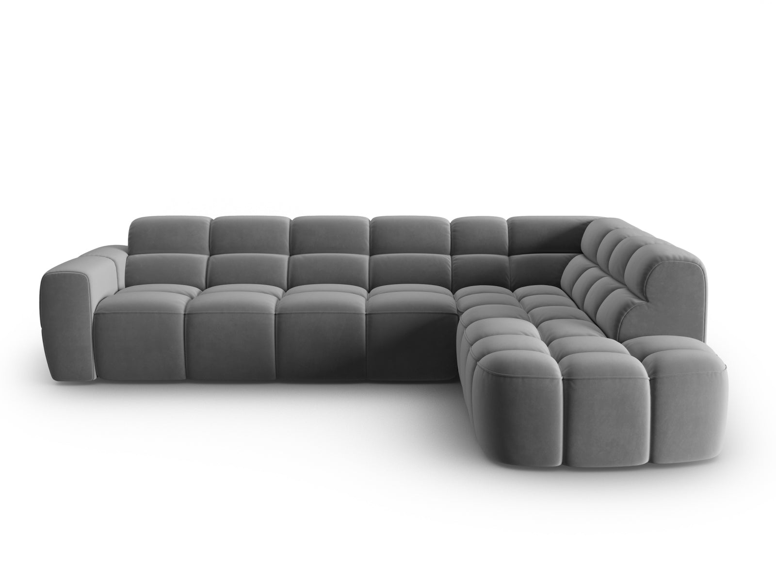 Lisa Velour Ecksofa rechts 5 Sitzer in Light Grey präsentiert im Onlineshop von KAQTU Design AG. Ecksofa rechts ist von Micadoni