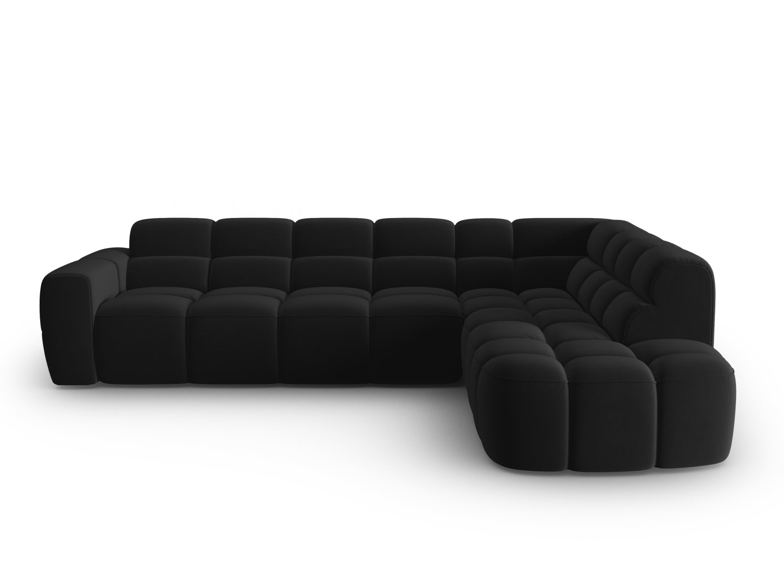 Lisa Velour Ecksofa rechts 5 Sitzer in Black präsentiert im Onlineshop von KAQTU Design AG. Ecksofa rechts ist von Micadoni
