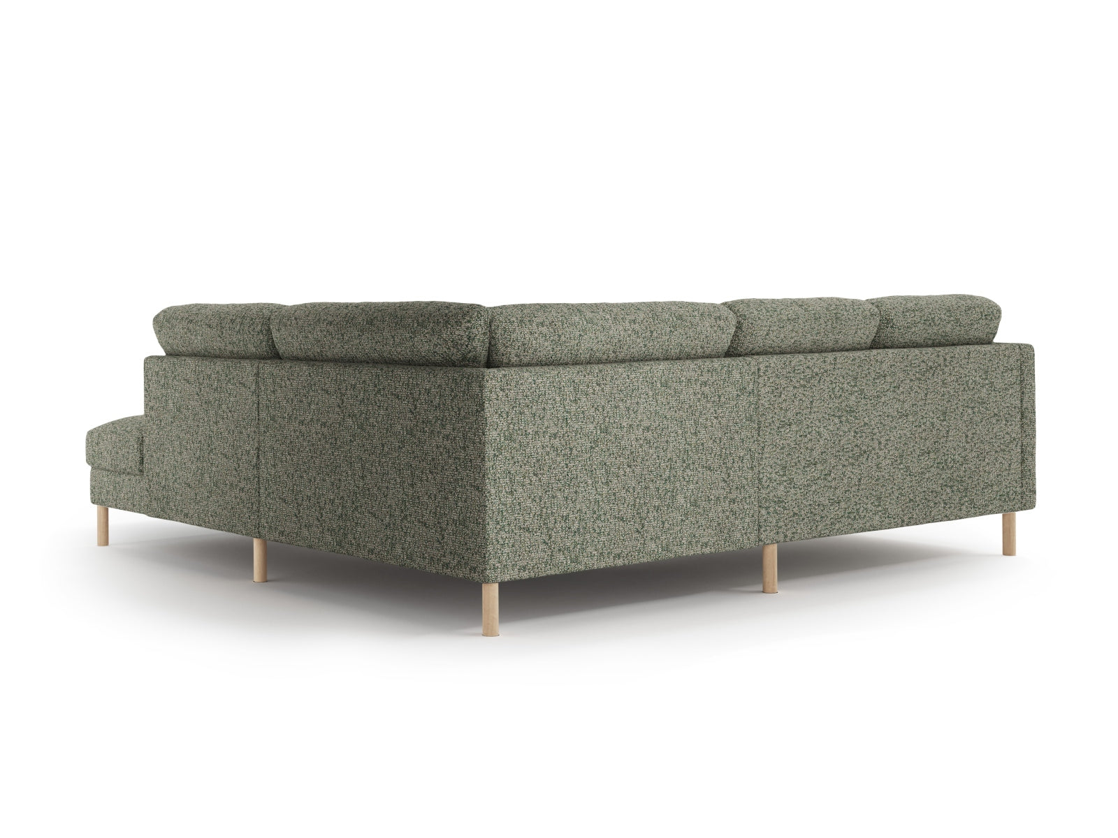 Elegantes Eden Ecksofa rechts, 4-Sitzer in ansprechendem Moss Green Melange, ideal für stilvolle und einladende Wohnräume.