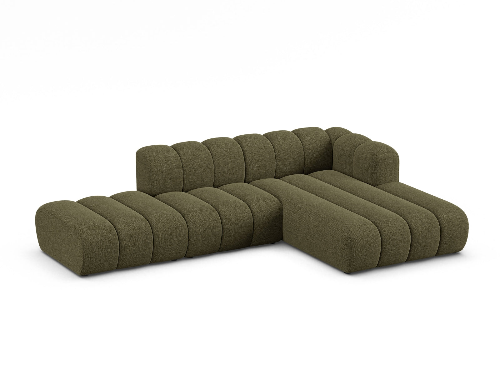 Elegantes Lupine Modular Open Ecksofa rechts, 5-Sitzer in stilvollem Green-Eden, ideal für moderne Wohnräume.