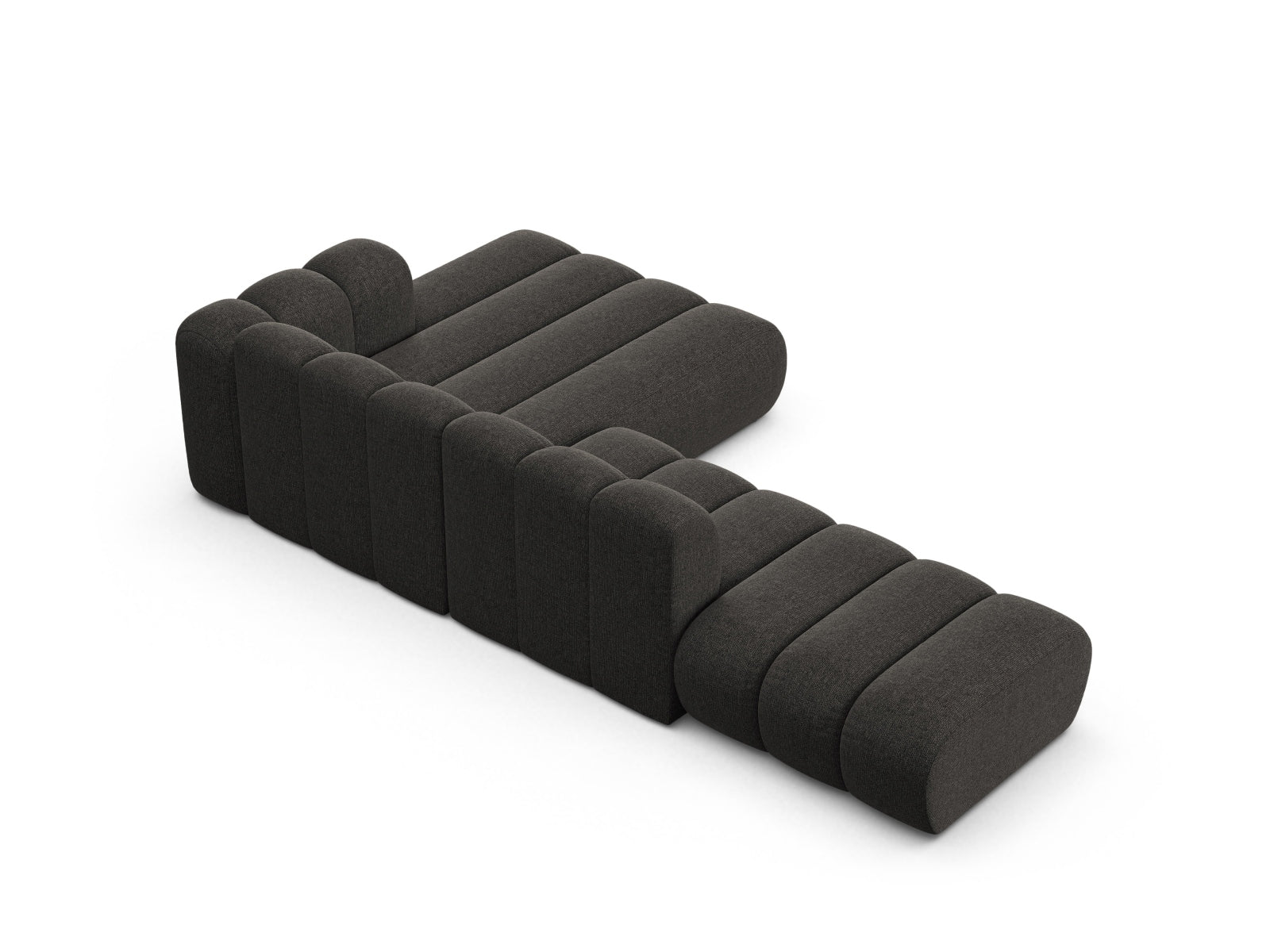 Elegantes, modernes Ecksofa in Dunkelgrau, 5-Sitzer von Micadoni, ideal für stilvolle Wohnräume und gemütliche Abende.