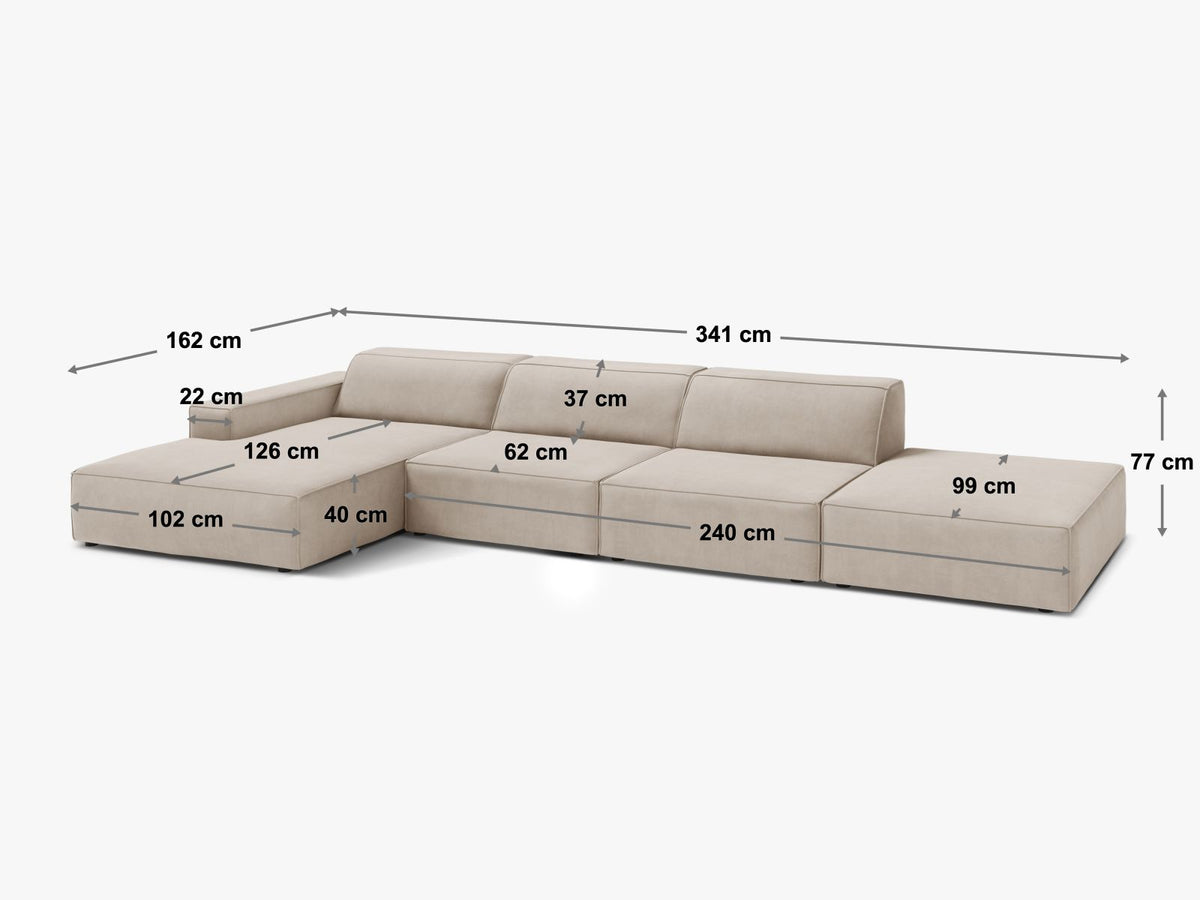 5-Sitzer Ecksofa rechts Jodie in Beige-Liberty präsentiert im Onlineshop von KAQTU Design AG. Ecksofa rechts ist von Micadoni