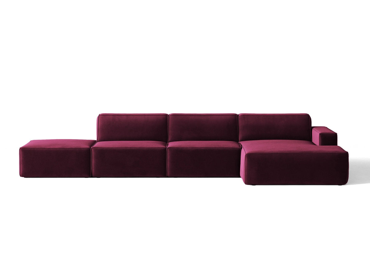 Modulares Ecksofa Jodie von Micadoni mit Stoffbezug, Holzrahmen und niedrigen schwarzen Beinen