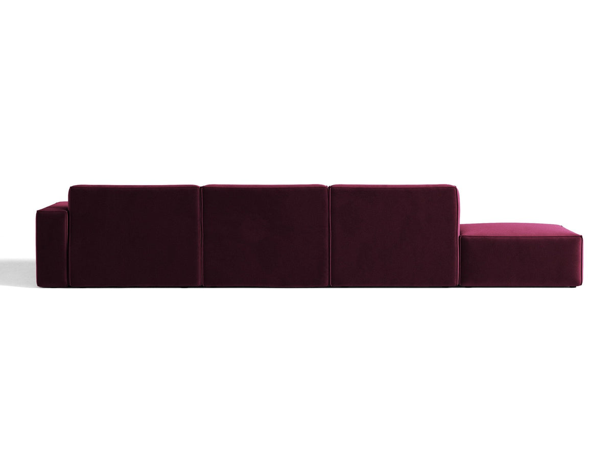 Modulares Ecksofa Jodie von Micadoni mit Stoffbezug, Holzrahmen und niedrigen schwarzen Beinen