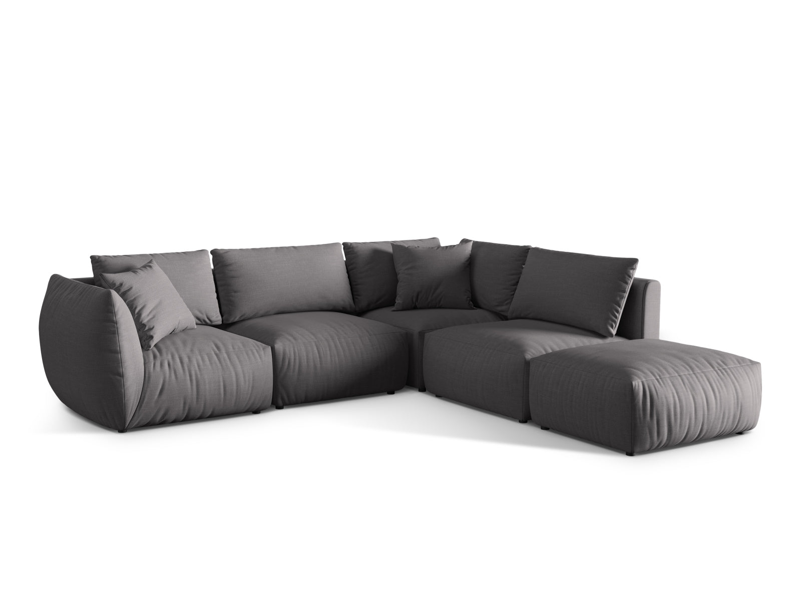 Elegantes Chris Modular Ecksofa rechts, 4-Sitzer in sanften Sandtönen, perfekt für stilvolle Wohnzimmergestaltung.