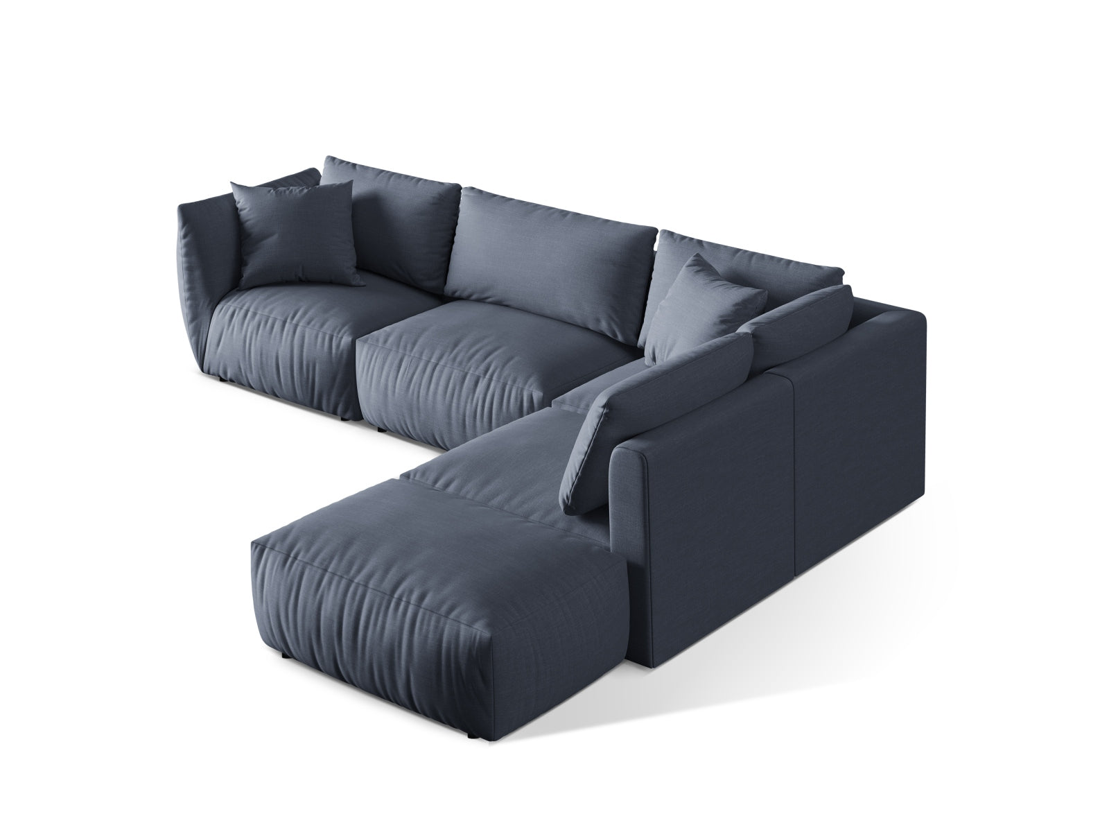 Modernes Chris Modular Ecksofa rechts, 4-Sitzer in sanftem Grün, ideal für gemütliche Abende und stilvolle Einrichtung.