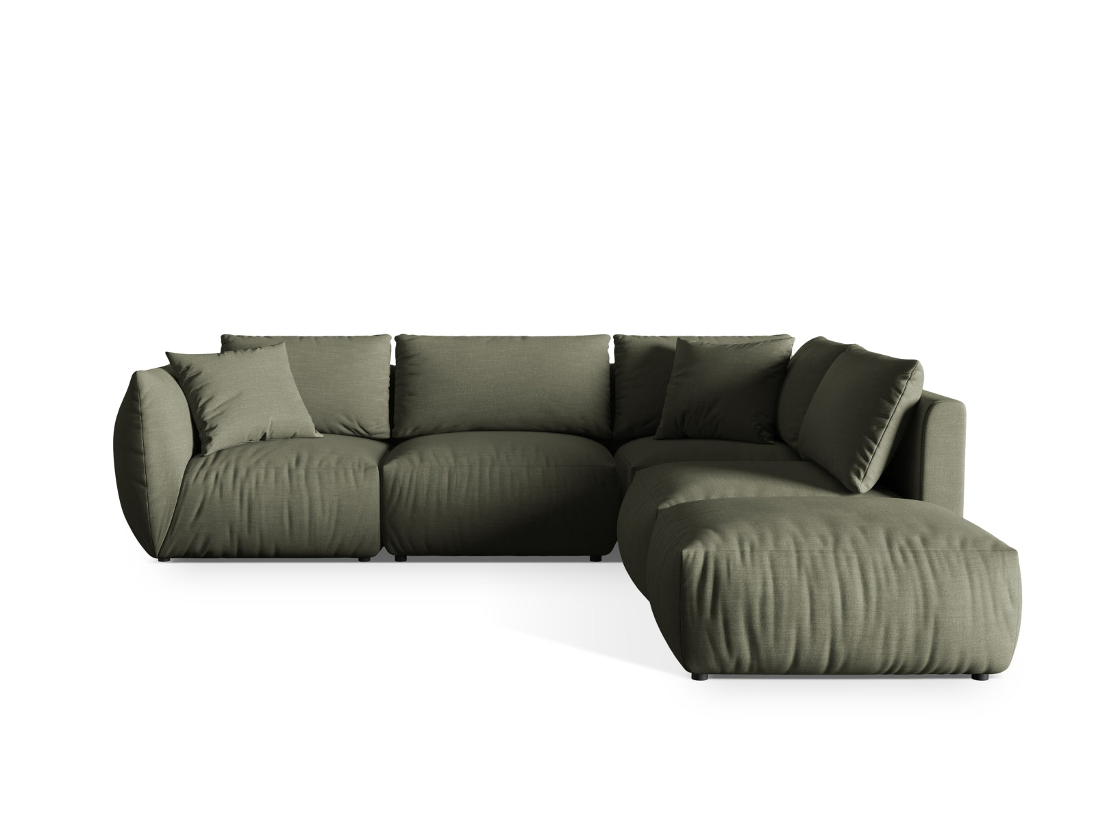 Chris Modular Ecksofa rechts 4 Sitzer in Muted Blue präsentiert im Onlineshop von KAQTU Design AG. Ecksofa rechts ist von Micadoni