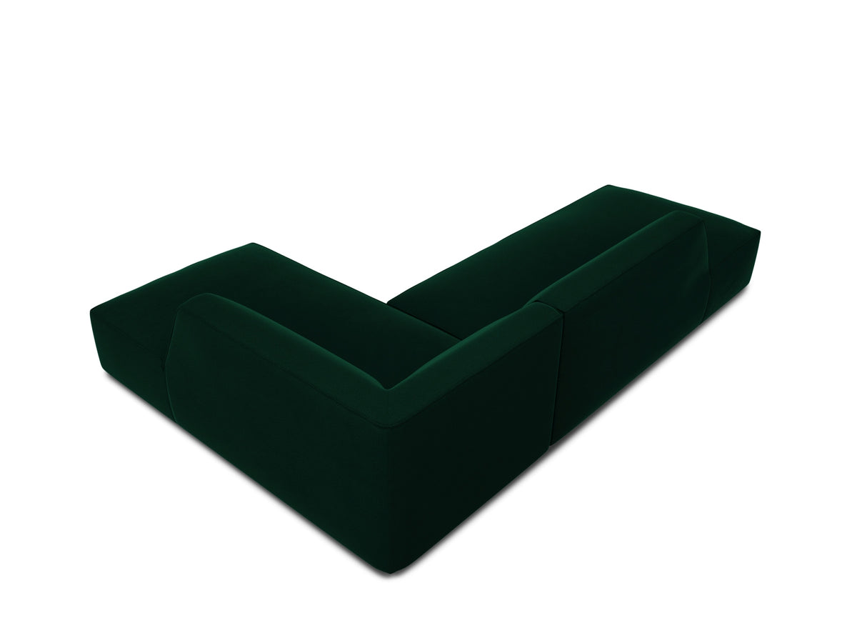 Ruby Velour modulares Ecksofa Open end rechts 4 Sitzer in Bottle Green-Salvador präsentiert im Onlineshop von KAQTU Design AG. L-Sofa rechts ist von Micadoni