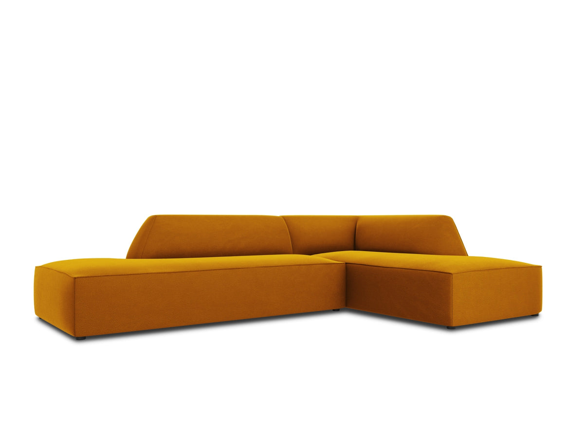 Ruby Velour modulares Ecksofa Open end rechts 4 Sitzer in Yellow-Salvador präsentiert im Onlineshop von KAQTU Design AG. L-Sofa rechts ist von Micadoni