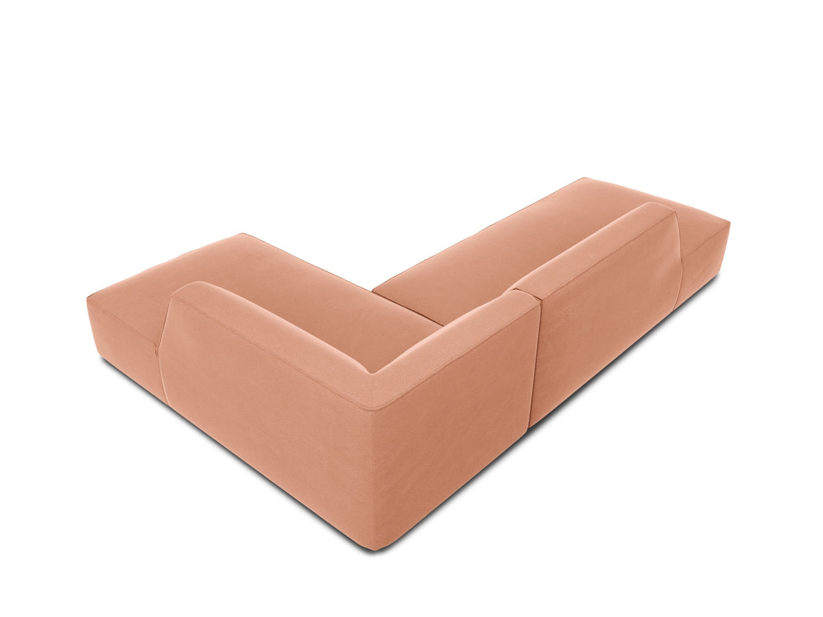 Ruby Velour modulares Ecksofa Open end rechts 4 Sitzer in Pink-Salvador präsentiert im Onlineshop von KAQTU Design AG. L-Sofa rechts ist von Micadoni