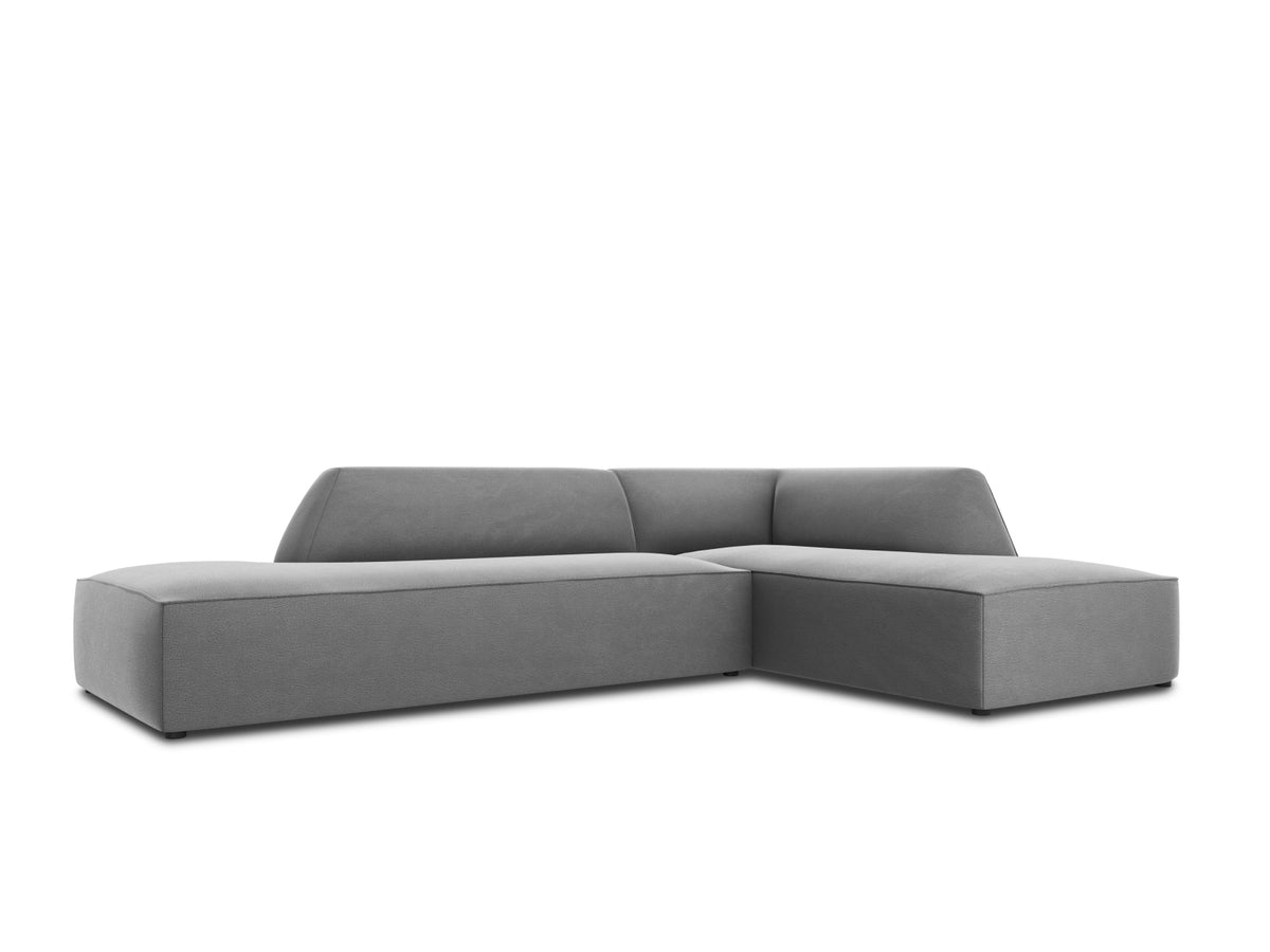 Ruby Velour modulares Ecksofa Open end rechts 4 Sitzer in Grey-Salvador präsentiert im Onlineshop von KAQTU Design AG. L-Sofa rechts ist von Micadoni