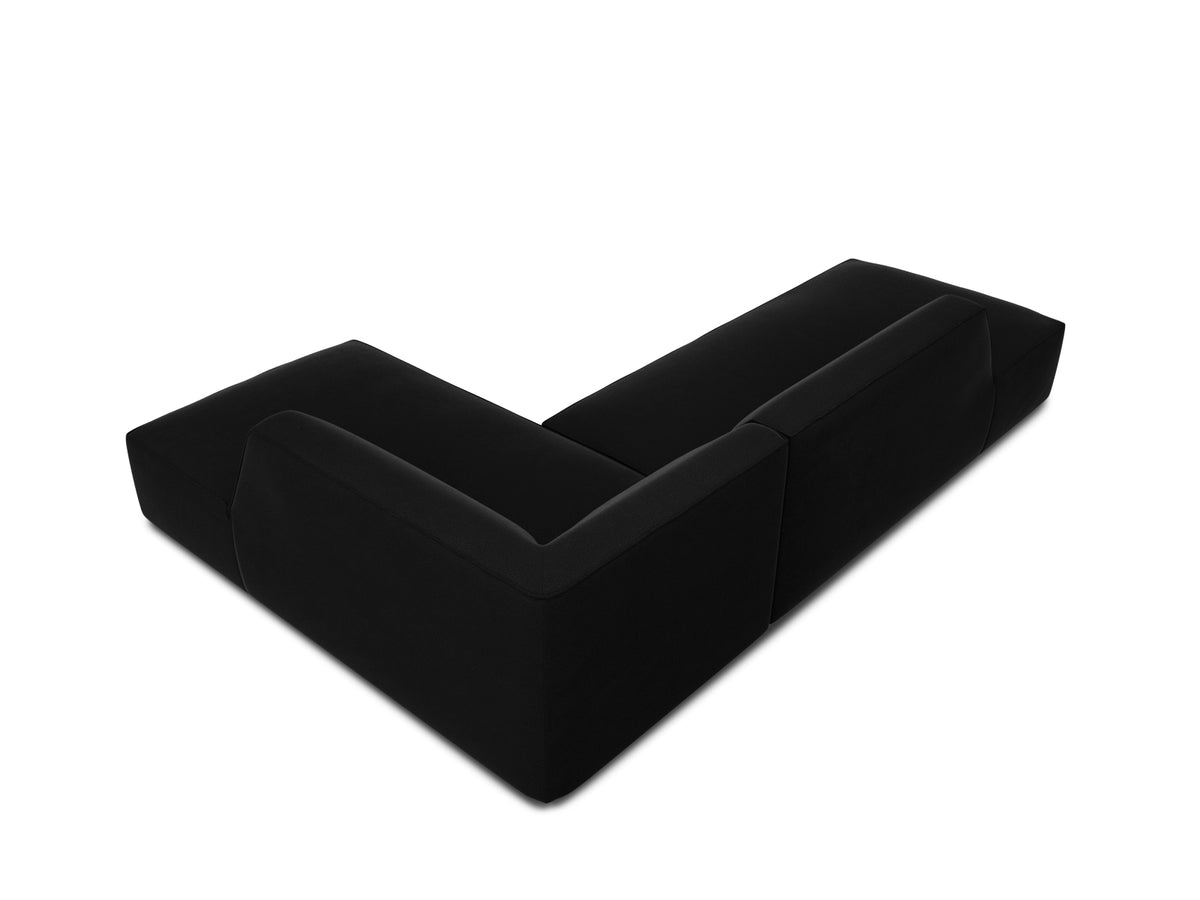 Ruby Velour modulares Ecksofa Open end rechts 4 Sitzer in Black-Salvador präsentiert im Onlineshop von KAQTU Design AG. L-Sofa rechts ist von Micadoni