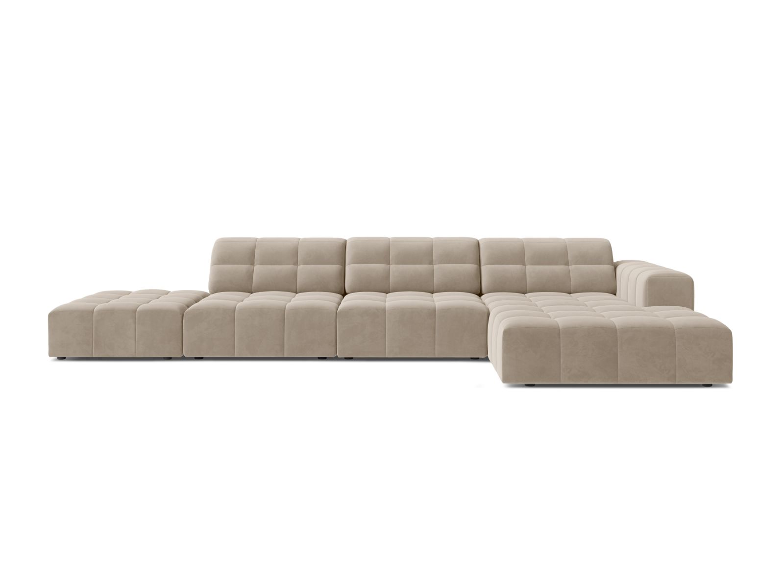 5-Sitzer Ecksofa rechts Jennifer in Dark Beige-Bluvel präsentiert im Onlineshop von KAQTU Design AG. Ecksofa rechts ist von Micadoni