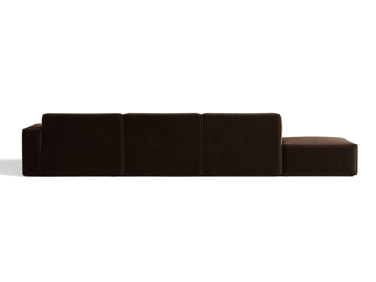 Modulares Ecksofa Jodie von Micadoni mit Stoffbezug, Holzrahmen und niedrigen schwarzen Beinen