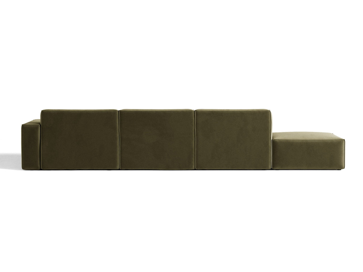 Modulares Ecksofa Jodie von Micadoni mit Stoffbezug, Holzrahmen und niedrigen schwarzen Beinen