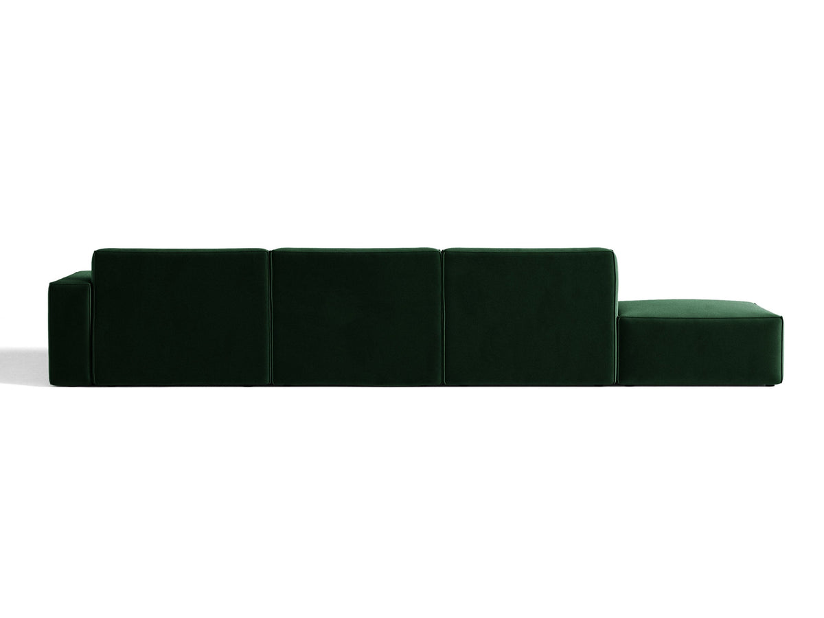 Modulares Ecksofa Jodie von Micadoni mit Stoffbezug, Holzrahmen und niedrigen schwarzen Beinen