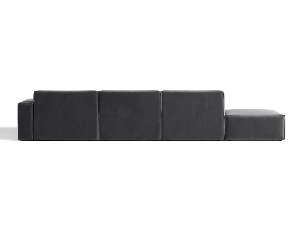 Modulares Ecksofa Jodie von Micadoni mit Stoffbezug, Holzrahmen und niedrigen schwarzen Beinen
