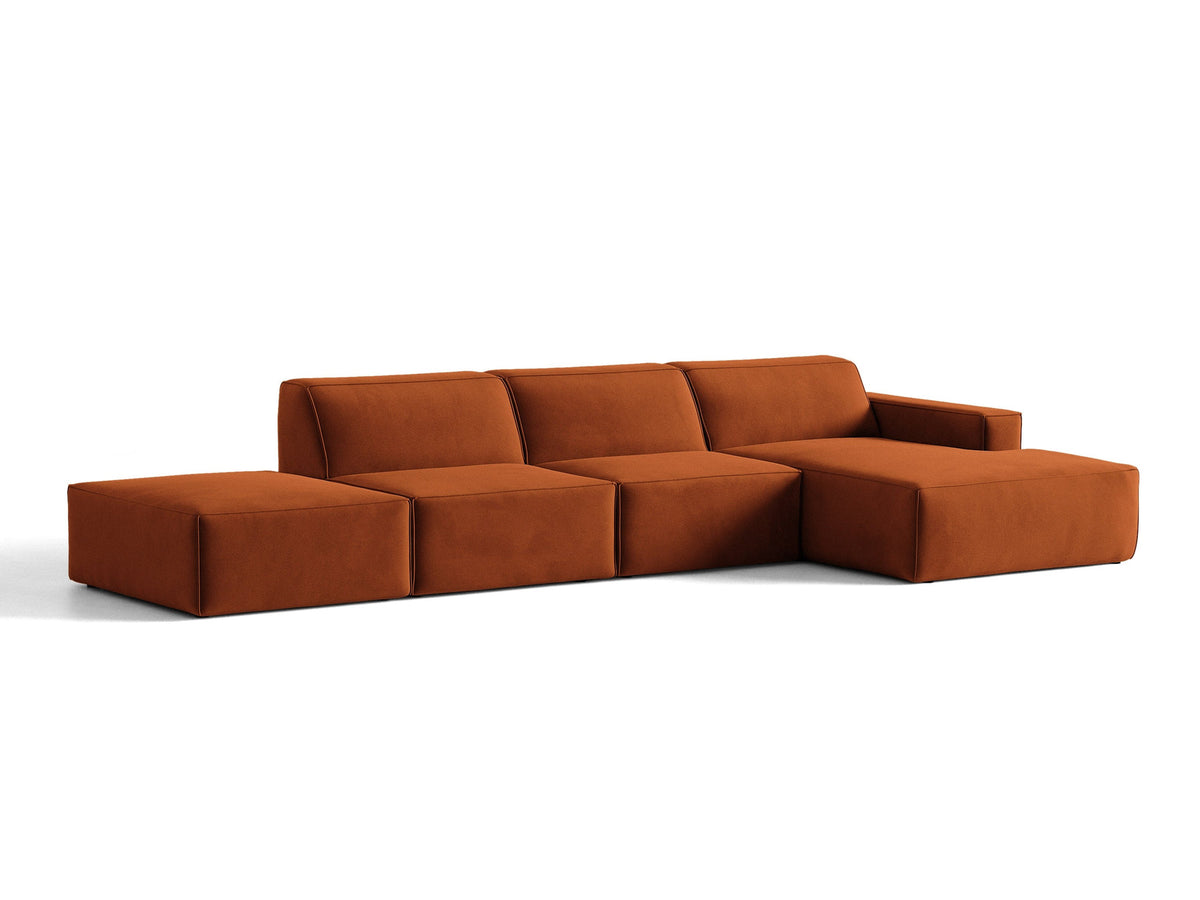 Modulares Ecksofa Jodie von Micadoni mit Stoffbezug, Holzrahmen und niedrigen schwarzen Beinen