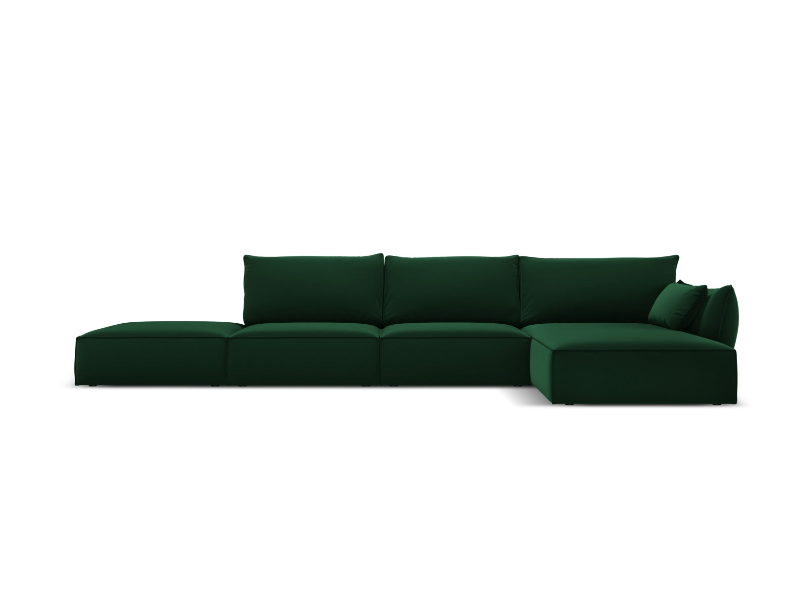 Kaelle Velour Ecksofa rechts 5 Sitzer in Bottle Green-Bluvel präsentiert im Onlineshop von KAQTU Design AG. L-Sofa rechts ist von Micadoni