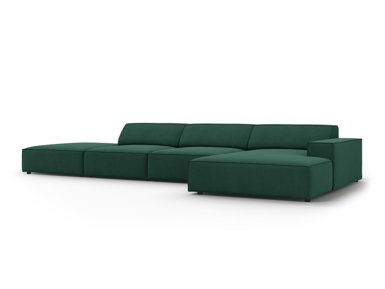 Elegantes, modulares 5-Sitzer Ecksofa Jodie in stilvollem Grün von Micadoni, perfekt für entspannte Stunden und gesellige Zusammenkünfte.
